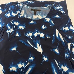 BCBGMaxAzria Blue and White Tie-Dye Top